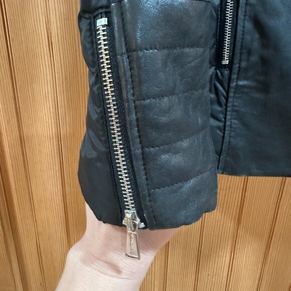 Michael Kors Moto Coat with Asymmetrical Front Zipper & Faux Fur Collar Size M - Picture 10 of 12